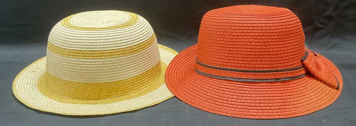 Lot 2 Wonderful Fashion Hat, Red Straw Hat