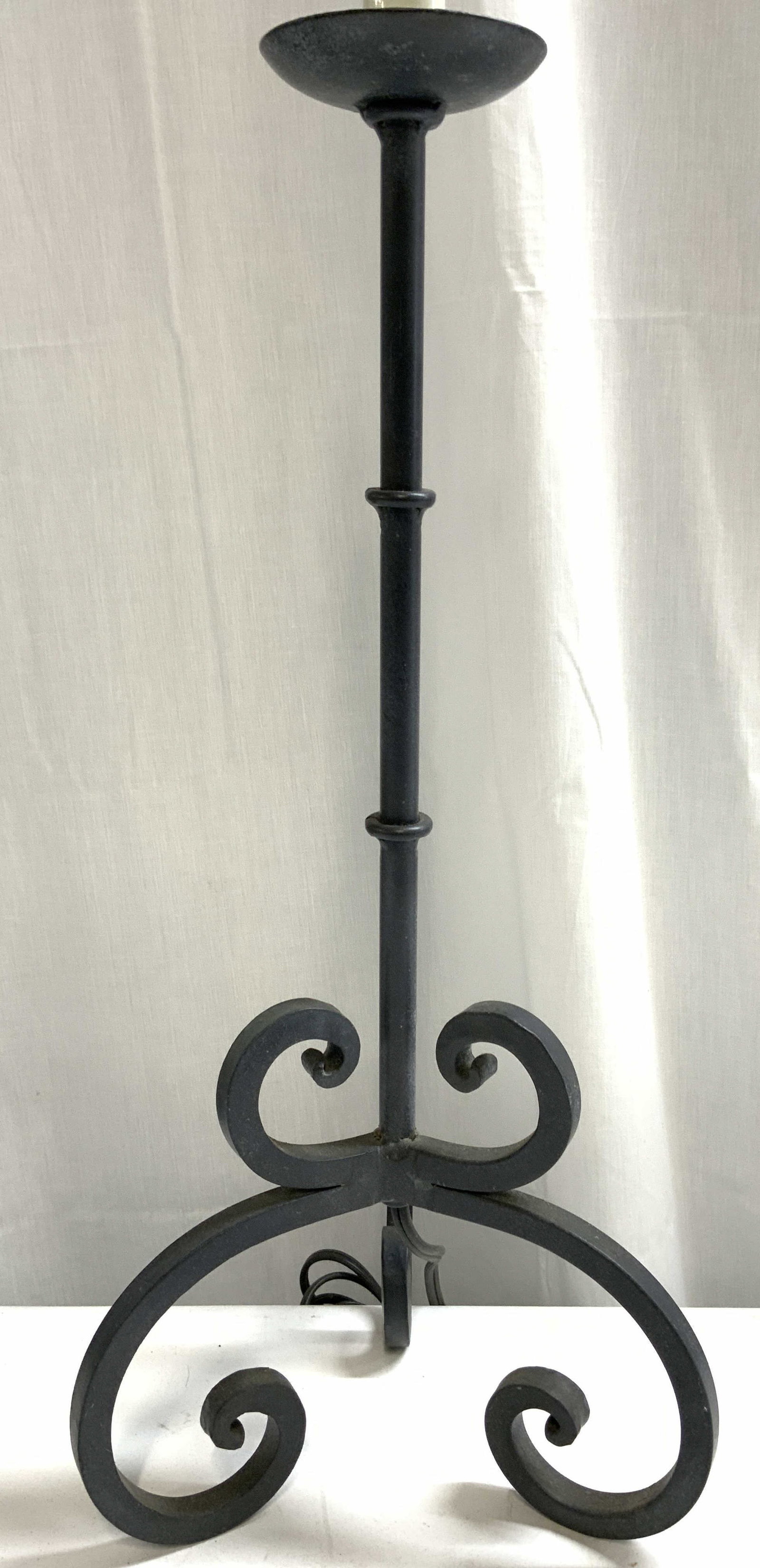 Metal Candlestick Style Lamp w Curled Feet (1 of 6)