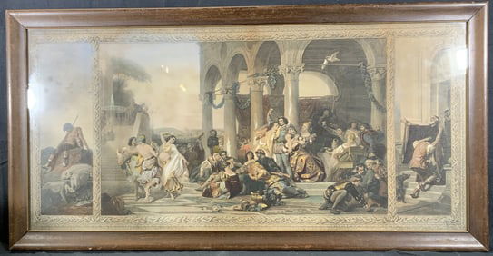 19th C. Prodigal Son Hand Colored Engraving
