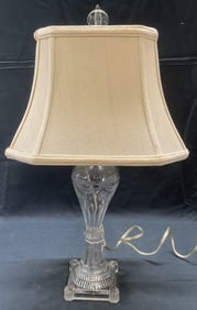 Vintage Clear Cut Glass Table Lamp