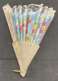Vintage Christ Child Folding Fan, Spain