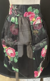 Vintage Black Sheer Floral Apron