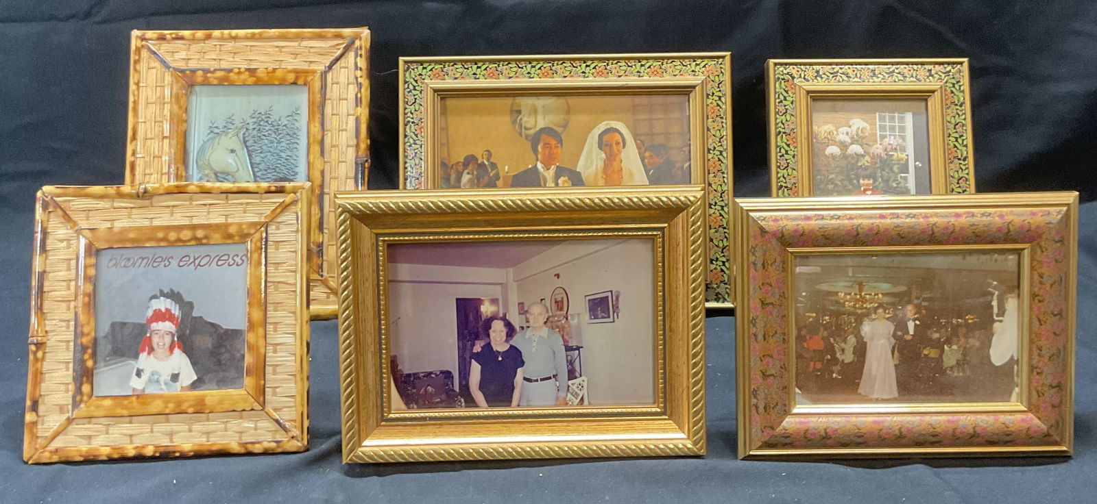 Lot 6 Woven Bamboo & Gilt Wood Picture Frames (1 of 7)