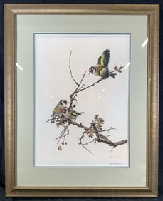 1976 Edwin Penny Hand Signed Gold Finches Litho
