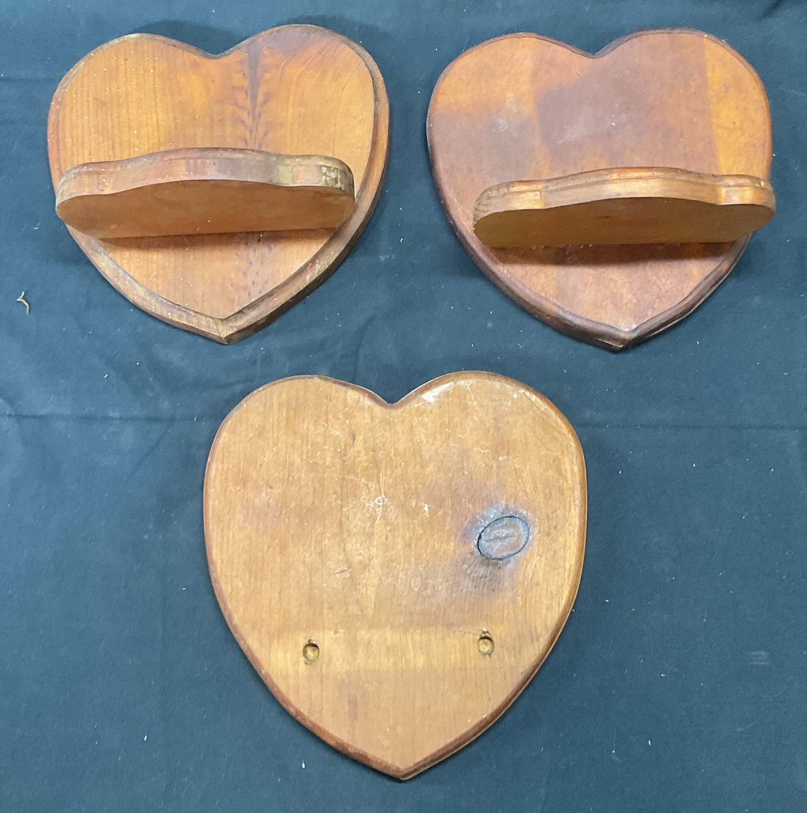 Lot 3 Wood Heart Wall Shelf Plaques (1 of 7)