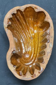 Vintage Handmade Ceramic Food Mold Bowl, Scroll