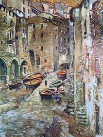Telemaco Signorini Scalo a Riomaggiore Lithograph