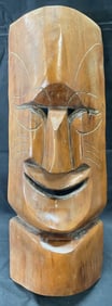 Vintage Tribal Style Carved Wood Mask