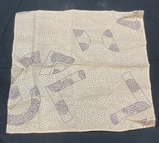 Beige Graphic Print Handkerchief