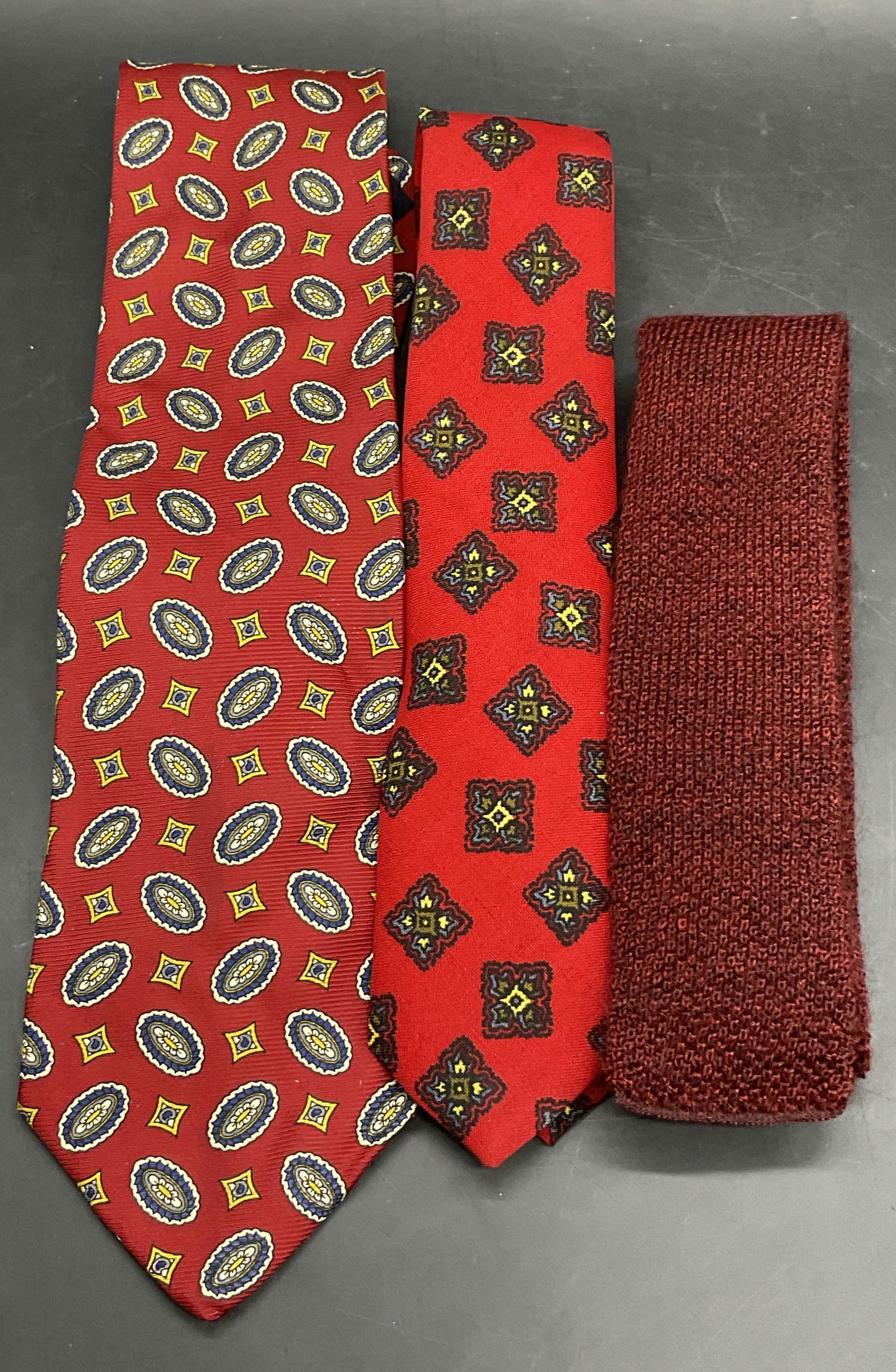 Lot 3 Vintage Red Patterned Ties, Brooks Brothers+ (1 of 6)