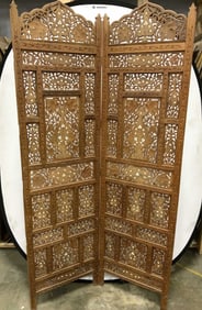 Vntg Gilt Metal, Bone & Wood Moorish Room Divider
