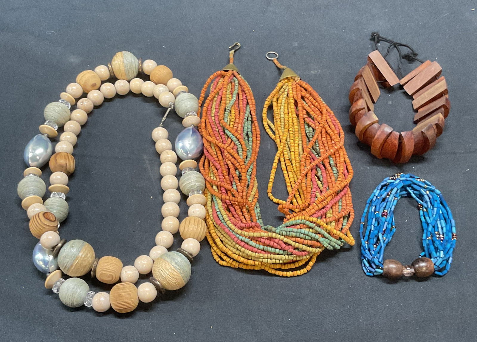 Lot 4 Multi Strand Beaded Necklace, More (1 of 7)