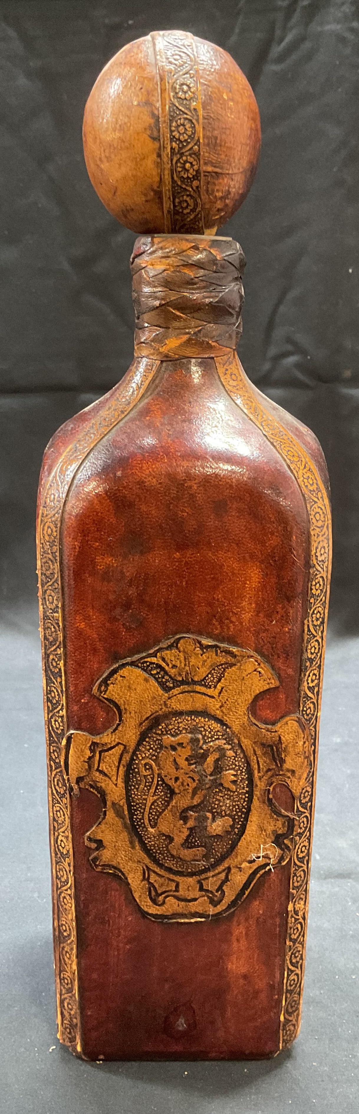 Vintage Leather Wrapped Lion Decanter (1 of 6)