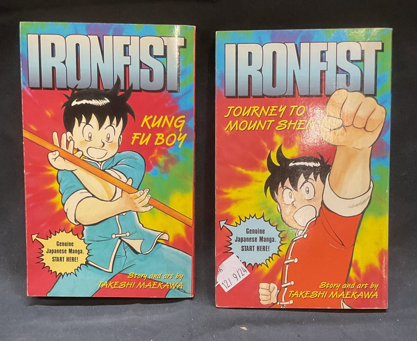 Lot 2 Ironfist Japanese Manga Graphic Novels: Lot of 2 softcover Japanese manga graphic novels. Ironfist Kung Fu Boy and Ironfist Journey to Mount Shen written and illustrated by Takeshi Maekawa. Published by Dell, year unknown. Contain illustrat