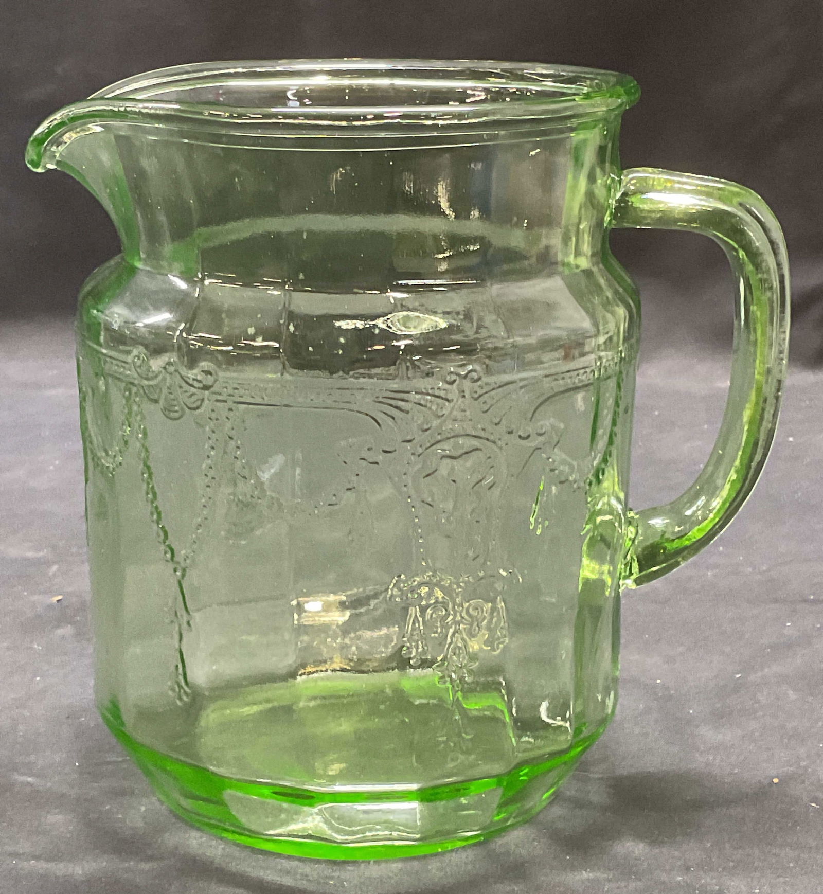 Vintage Uranium Green Glass Pitcher (1 of 9)