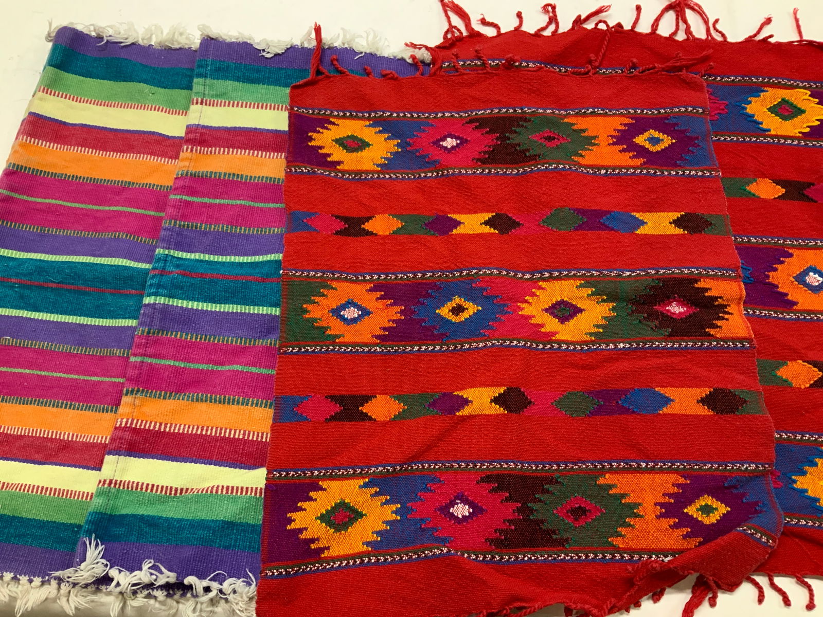 2 Pairs Table Placemats, Stripe + Southwestern (1 of 6)