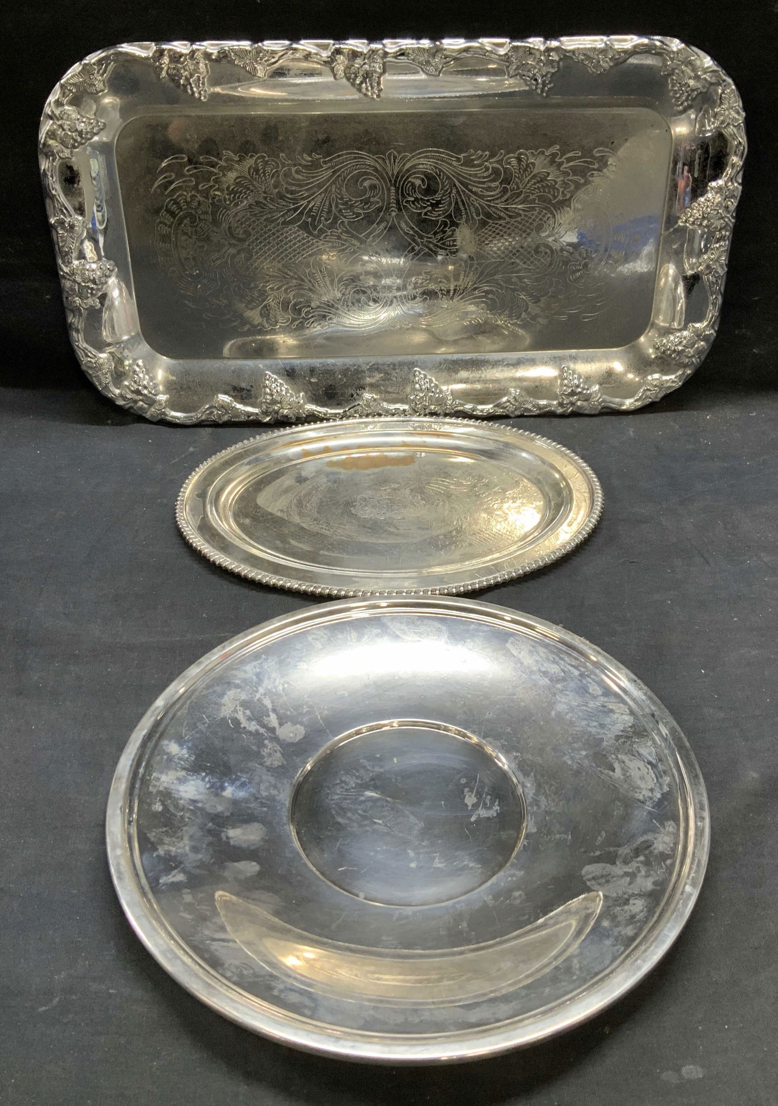 Lot 3 Reed  & Barton Silver Plated Platter, More (1 of 8)