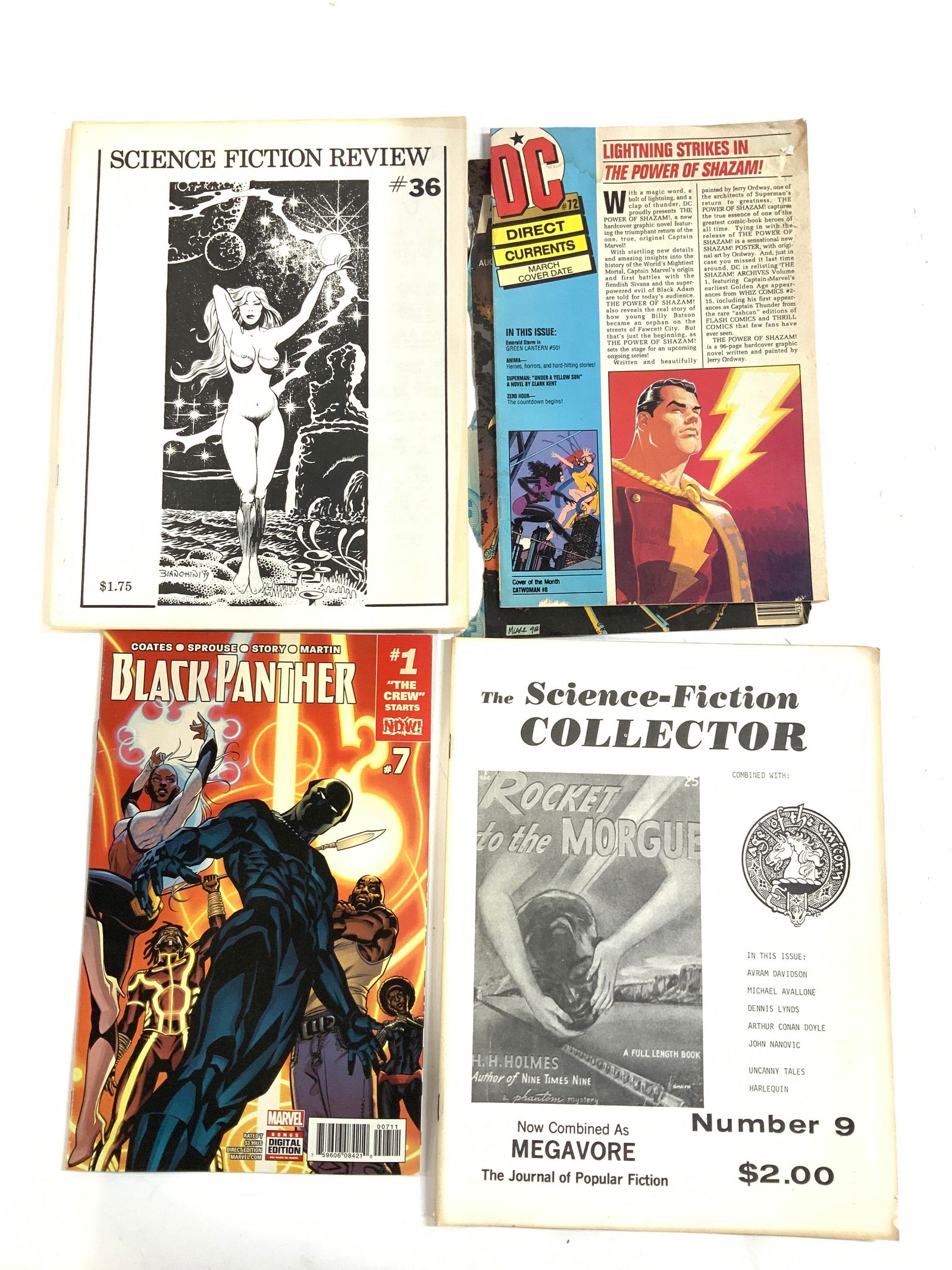 4 Vntg Science Fict Magazines, Black Panther Comic (1 of 13)