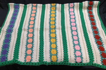 Hand Crochet Wool Throw Blanket