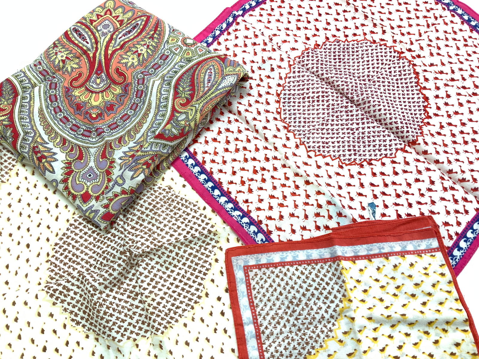 Lot 4 Vntg Cotton Bandanas/ Scarf, Japan (1 of 7)