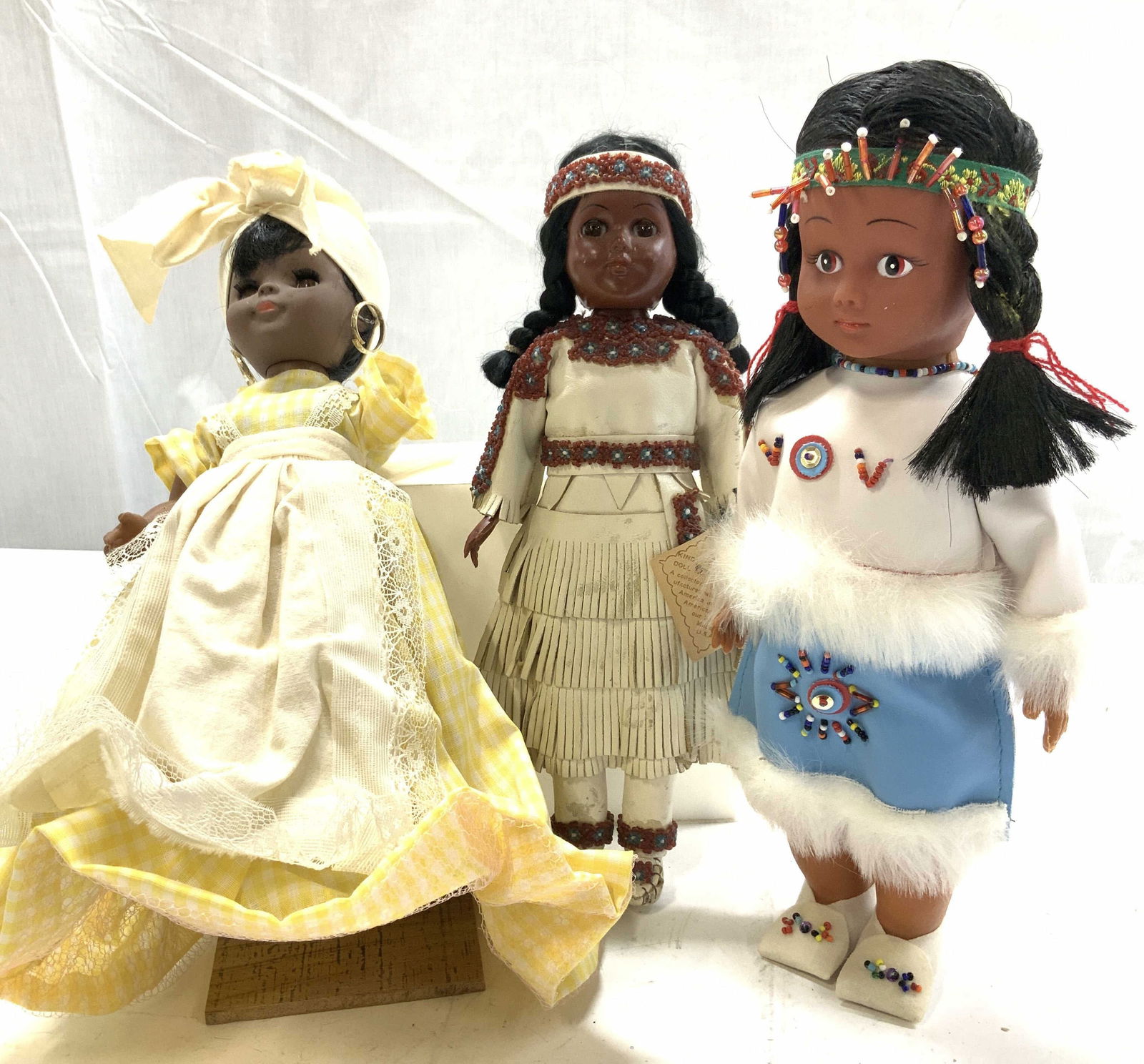 3 Collectible Folk Art Dolls-Amer Indian + (1 of 7)