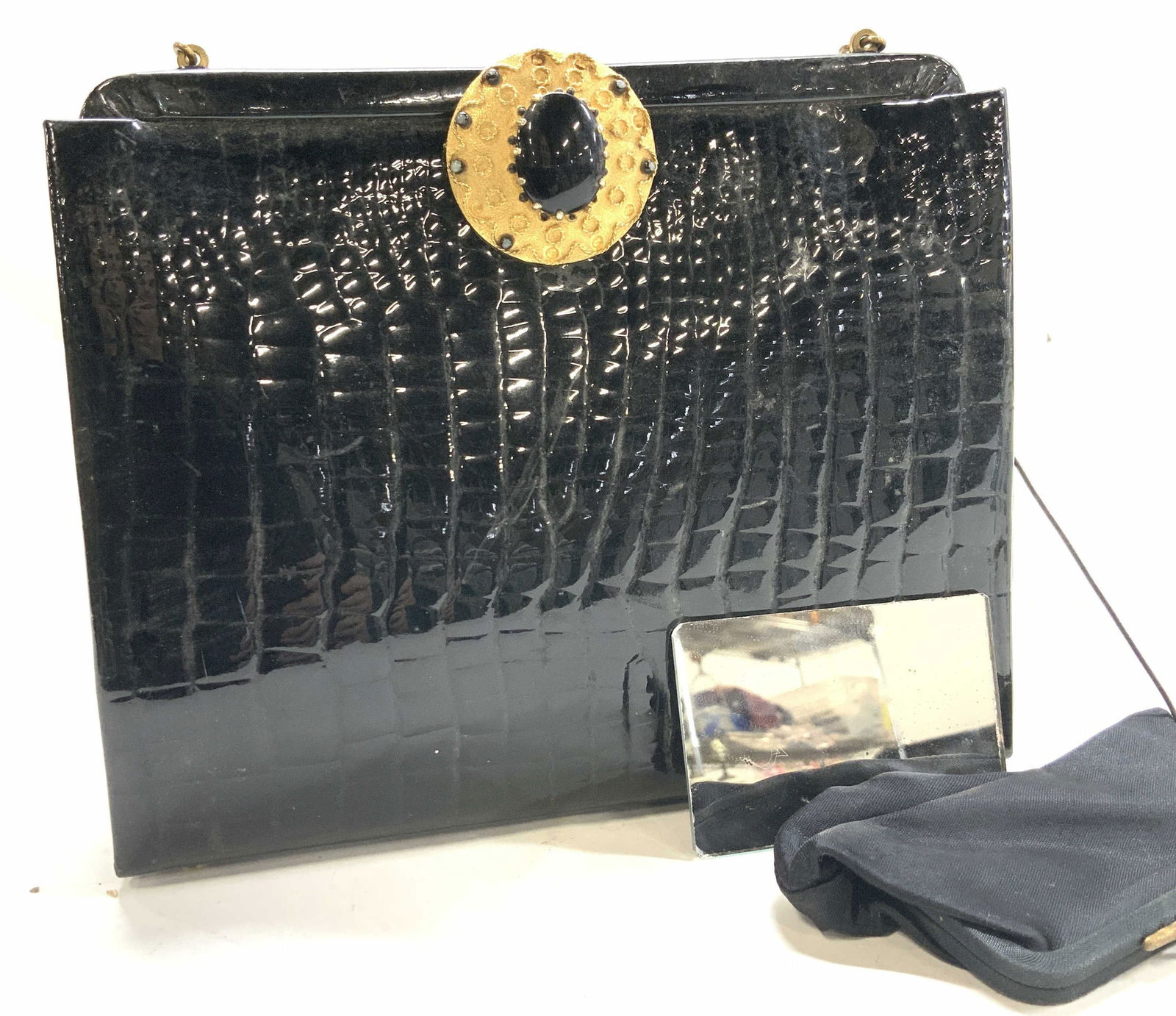Vintage Patent Leather Style Evening Kelly Bag (1 of 9)