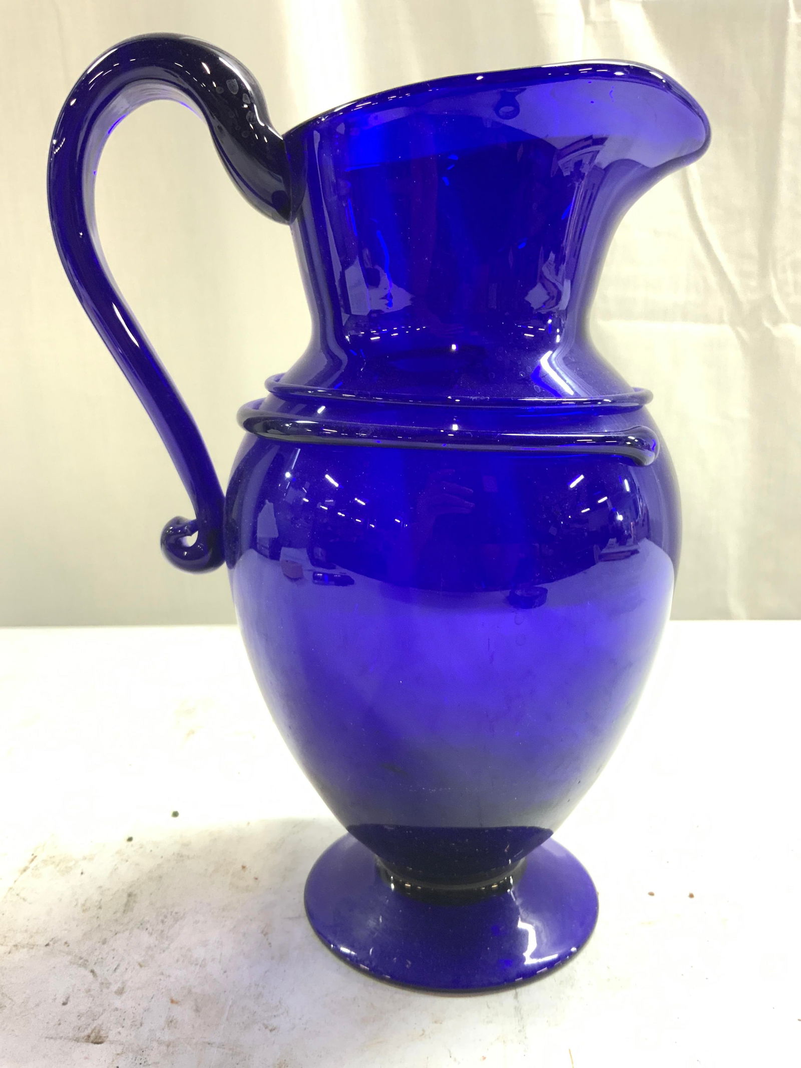 MMA Cobalt Art Glass Pitcher Vessel (1 of 9)
