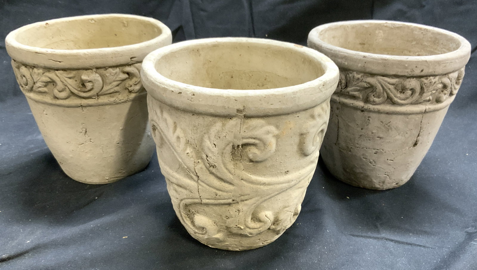 Lot 3 Composite Assorted Planters W Scroll Detail (1 of 7)