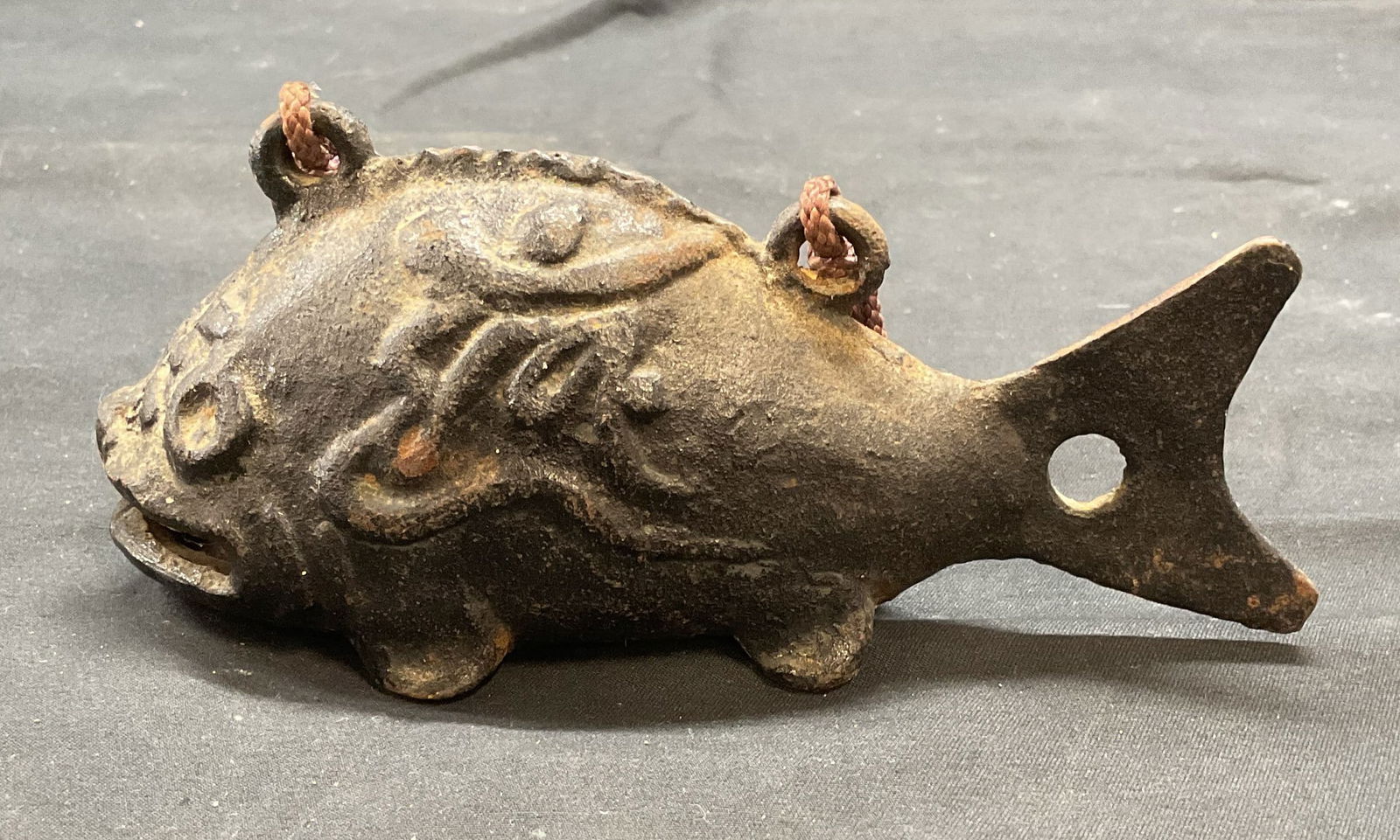 Vintage Japanese Cast Iron Koi Fish Bell Chime (1 of 6)