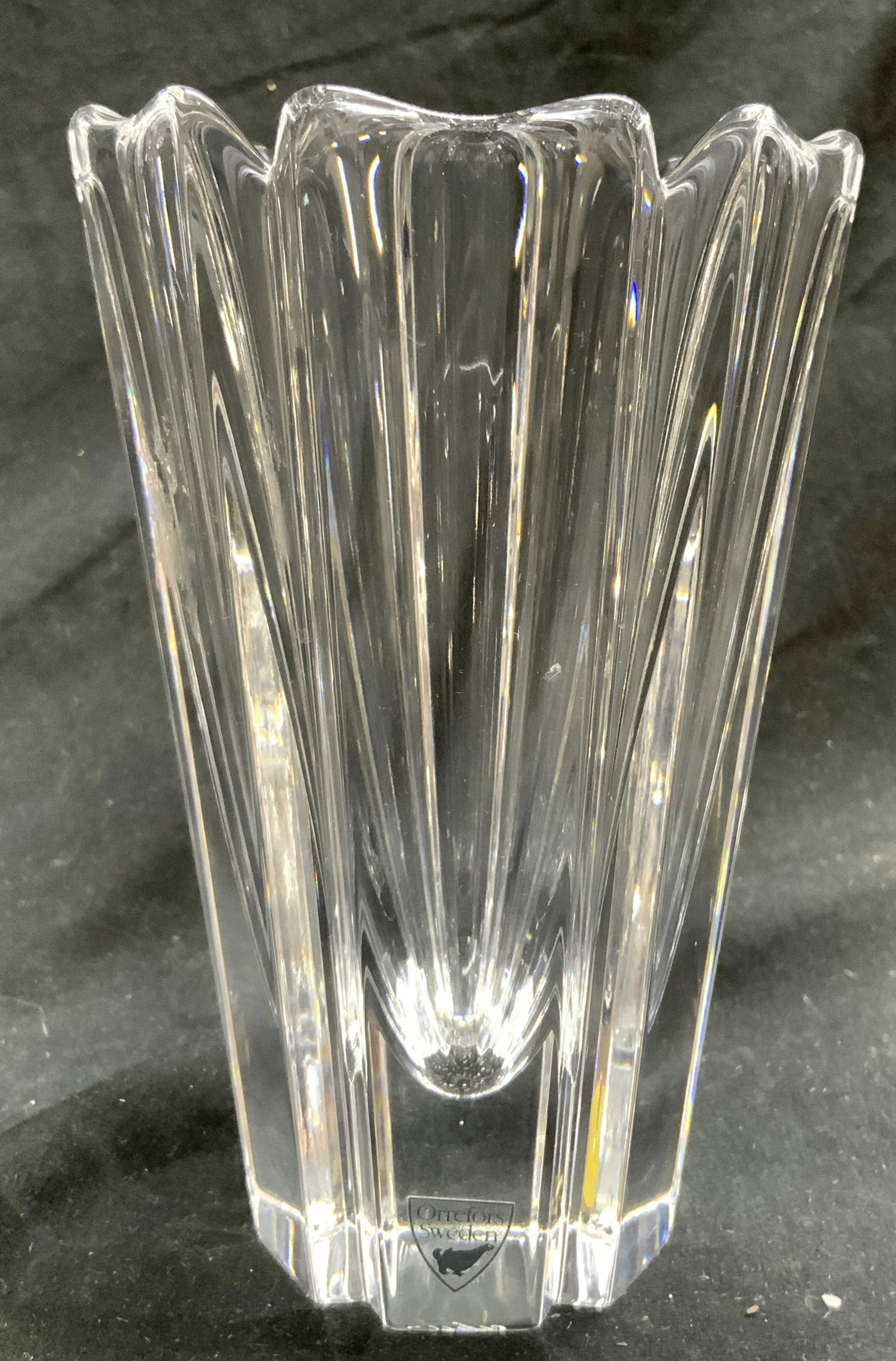 ORREFORS CORONA Signed Crystal Vase SWEDEN (1 of 6)
