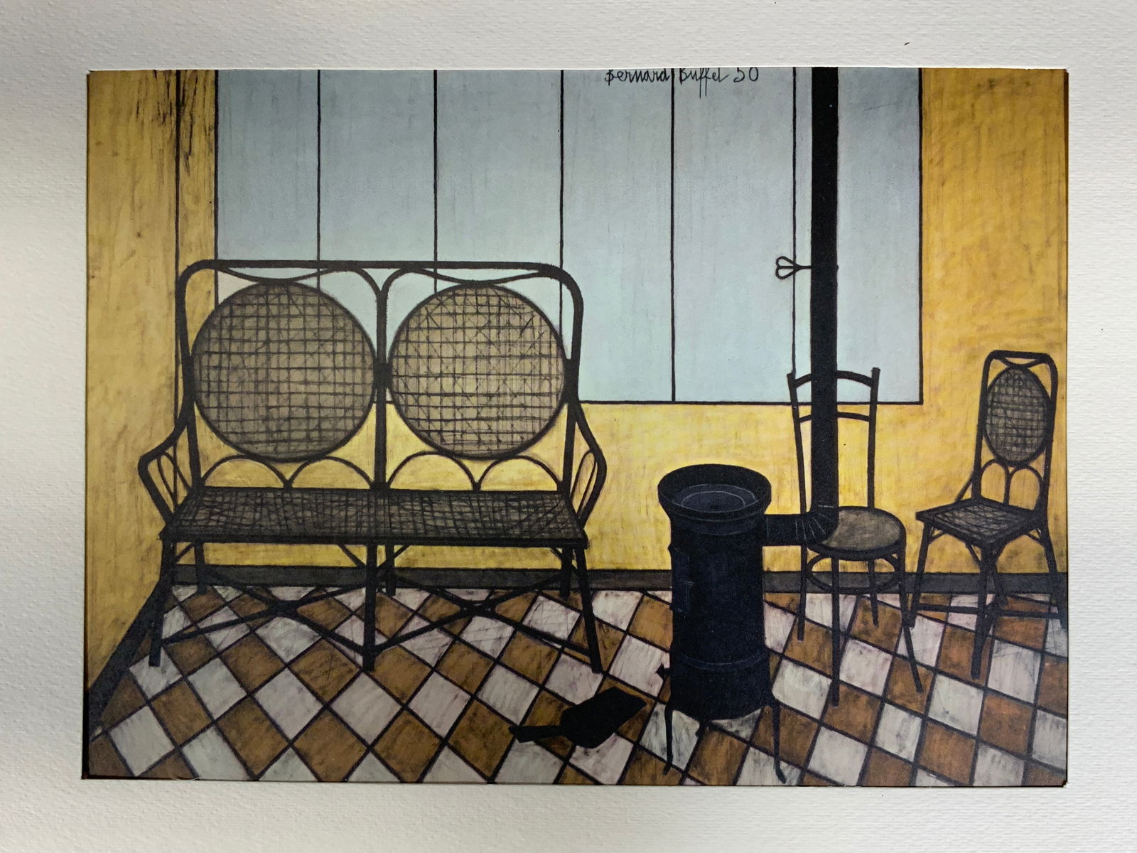 After Bernard Buffet Interior Matted Lithograph (1 of 12)