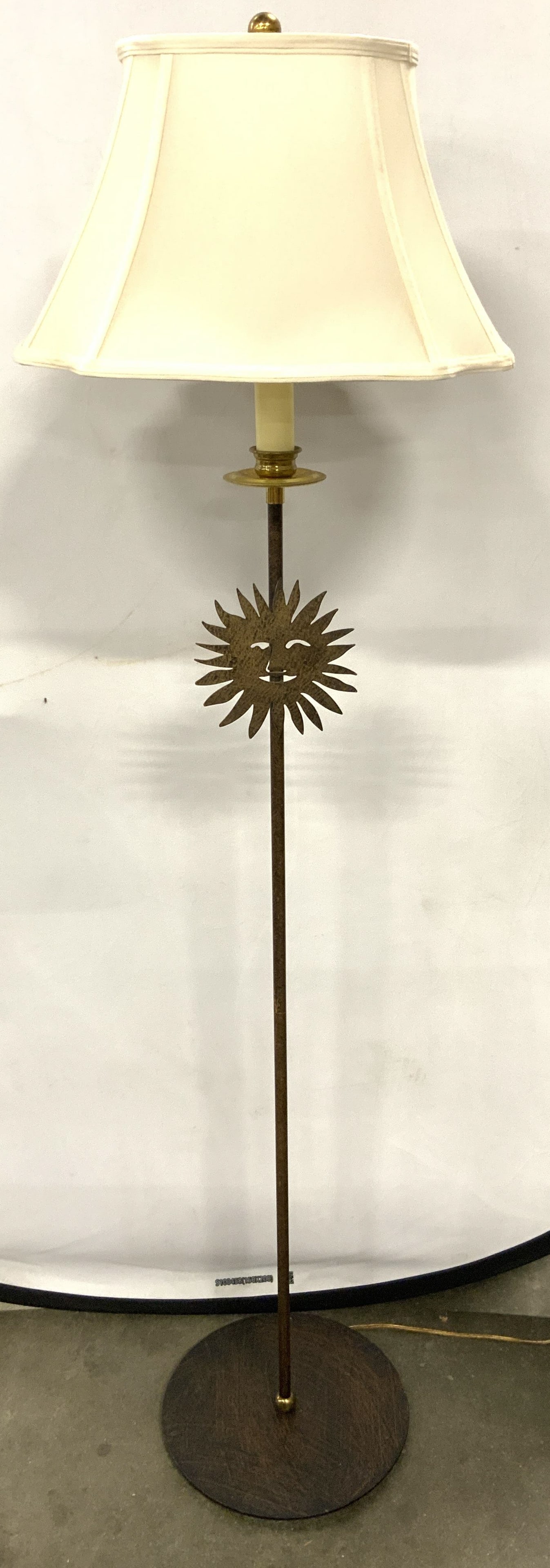 Metal Floor Lamp W Shade & Sunburst Figure (1 of 8)