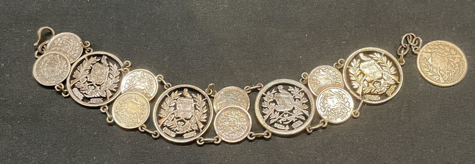 Antique Guatemalan Silver Coin Bracelet (1 of 7)