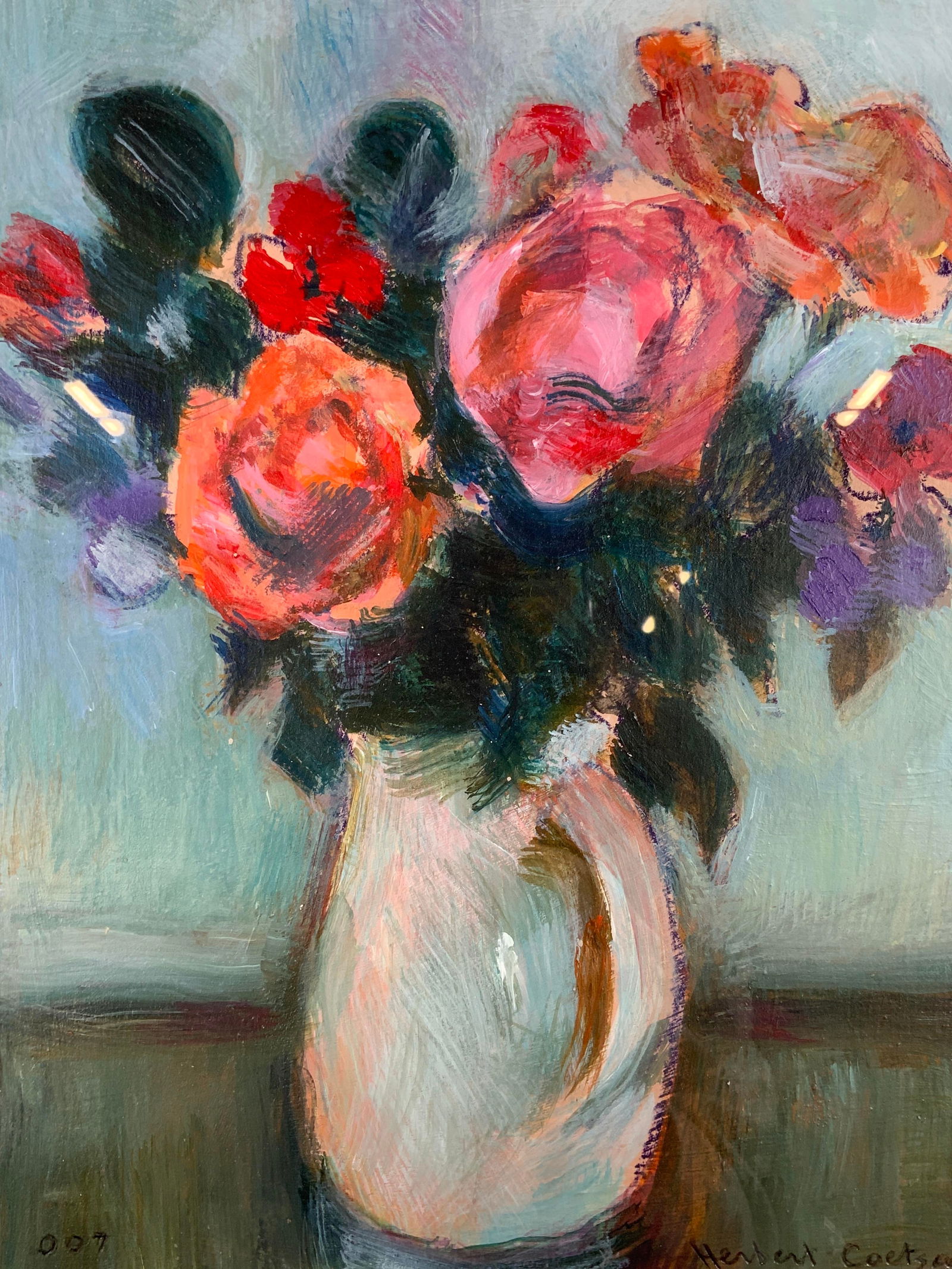 Signed Herbert Coetzee Flowers Oil (1 of 10)