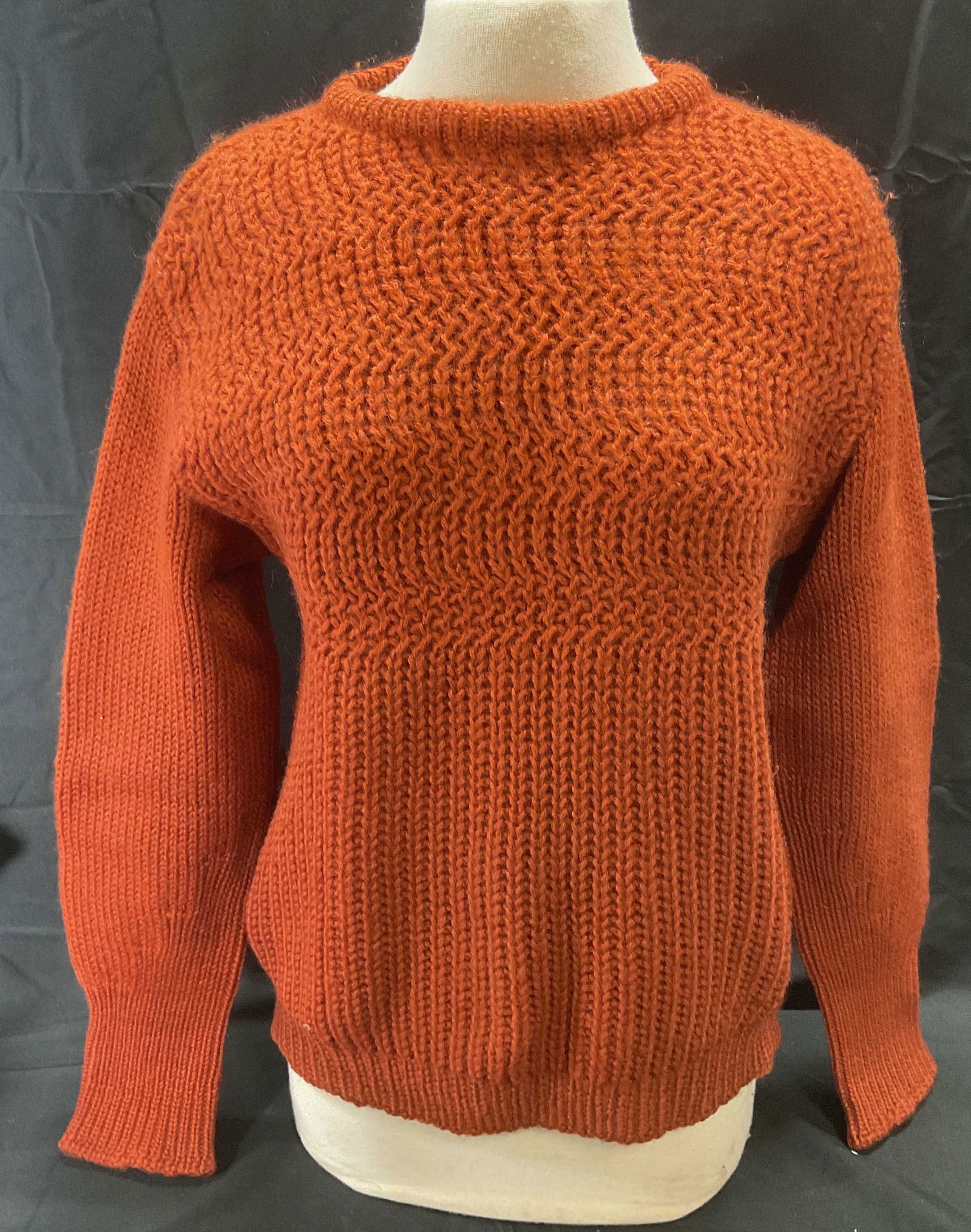 Vintage Sabre Orange knit Wool Sweater, England (1 of 7)