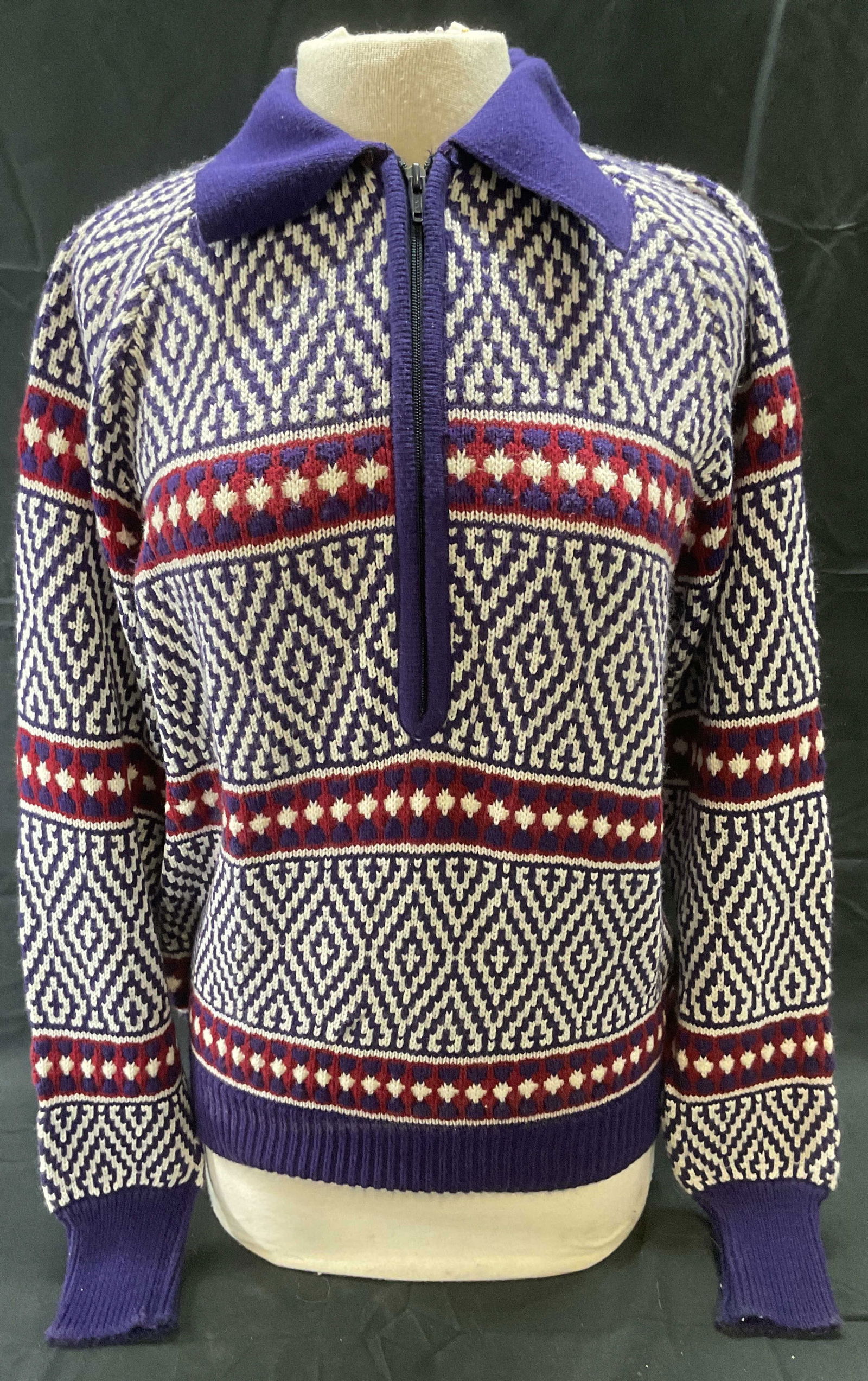 Donegal Estate Quarter Zip Blue Knit Sweater (1 of 6)