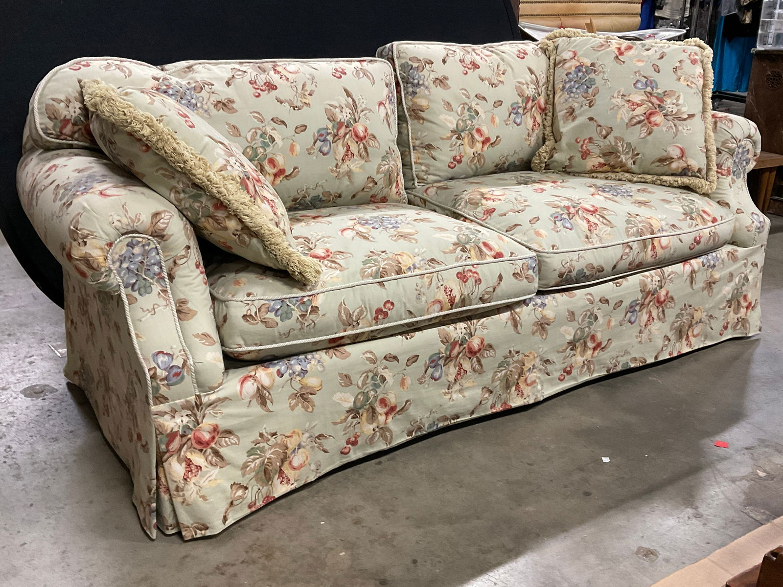 Vntg Floral & Fruit Motif Country French Style Sofa (1 of 13)
