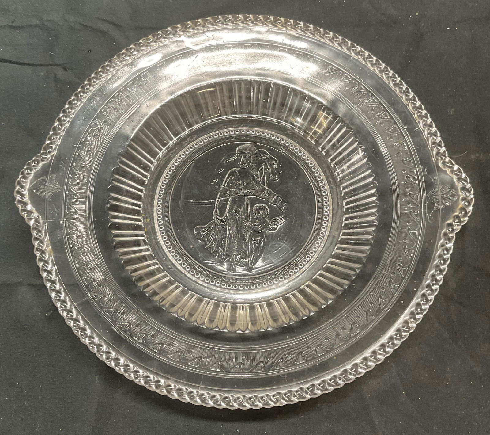Glass Cherub Figural Platter (1 of 6)