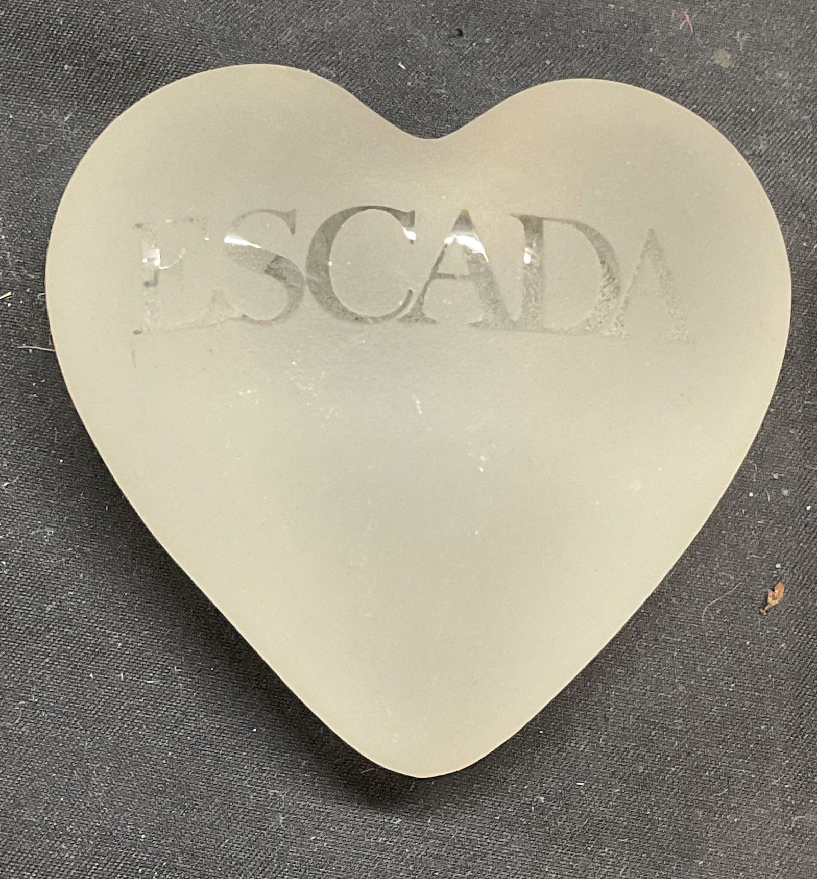 Vintage Escada Frosted Glass Heart Paperweight (1 of 7)