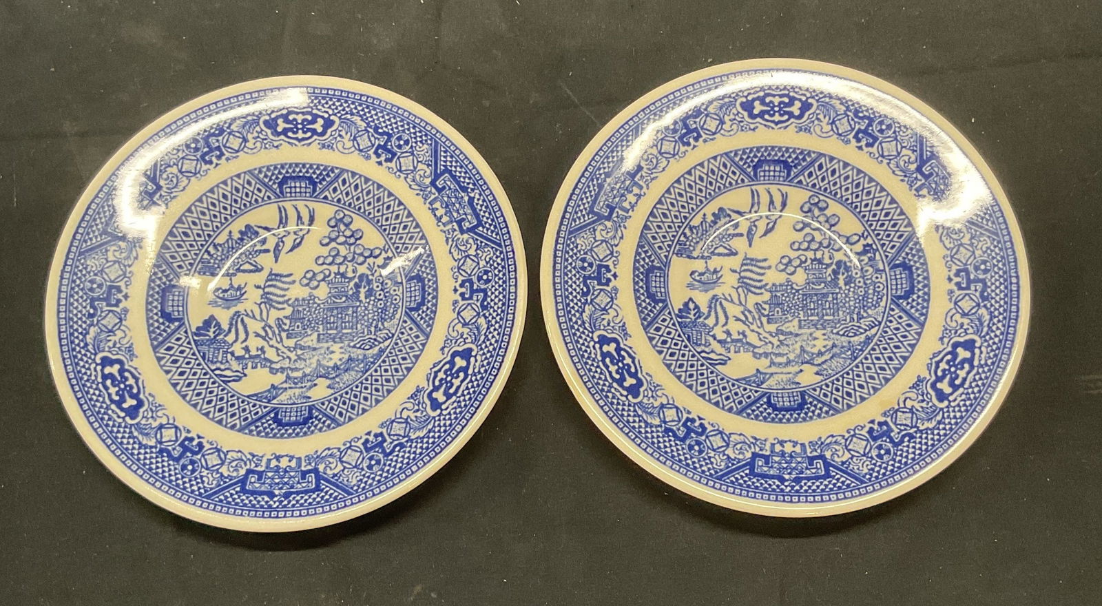 Pair Willow Ware Blue Willow Ceramic Plates (1 of 6)