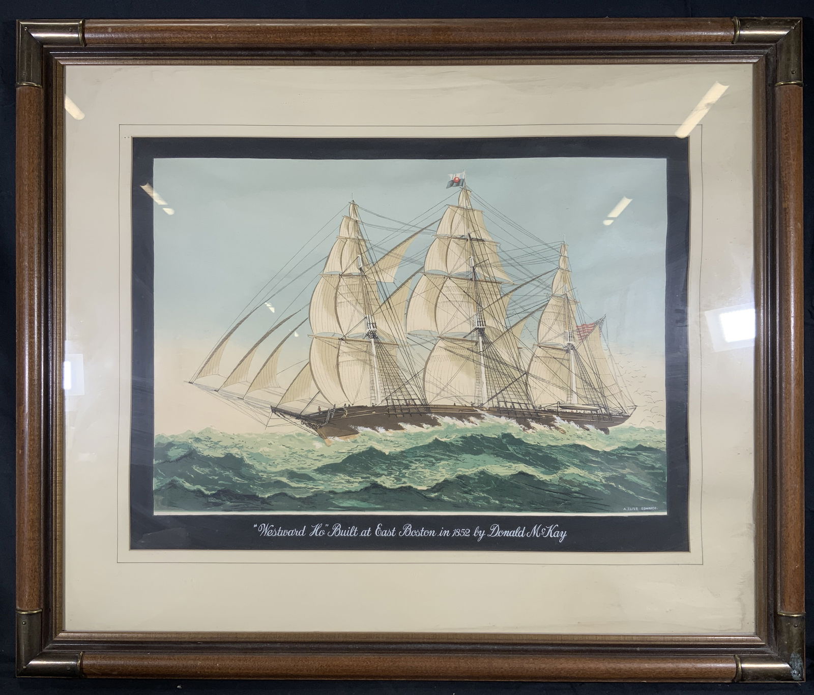 Framed Westward Ho A.Clive Edwards Serigraph (1 of 10)