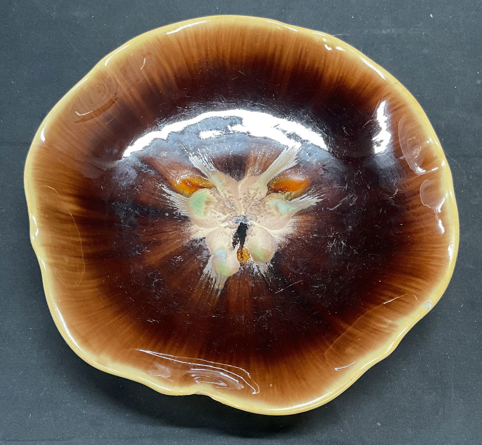 Signed Vintage Brown Ceramic Bowl (1 of 7)