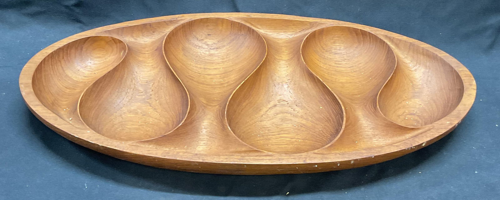 Vntg Action Industries Teakwood Divided Platter (1 of 7)