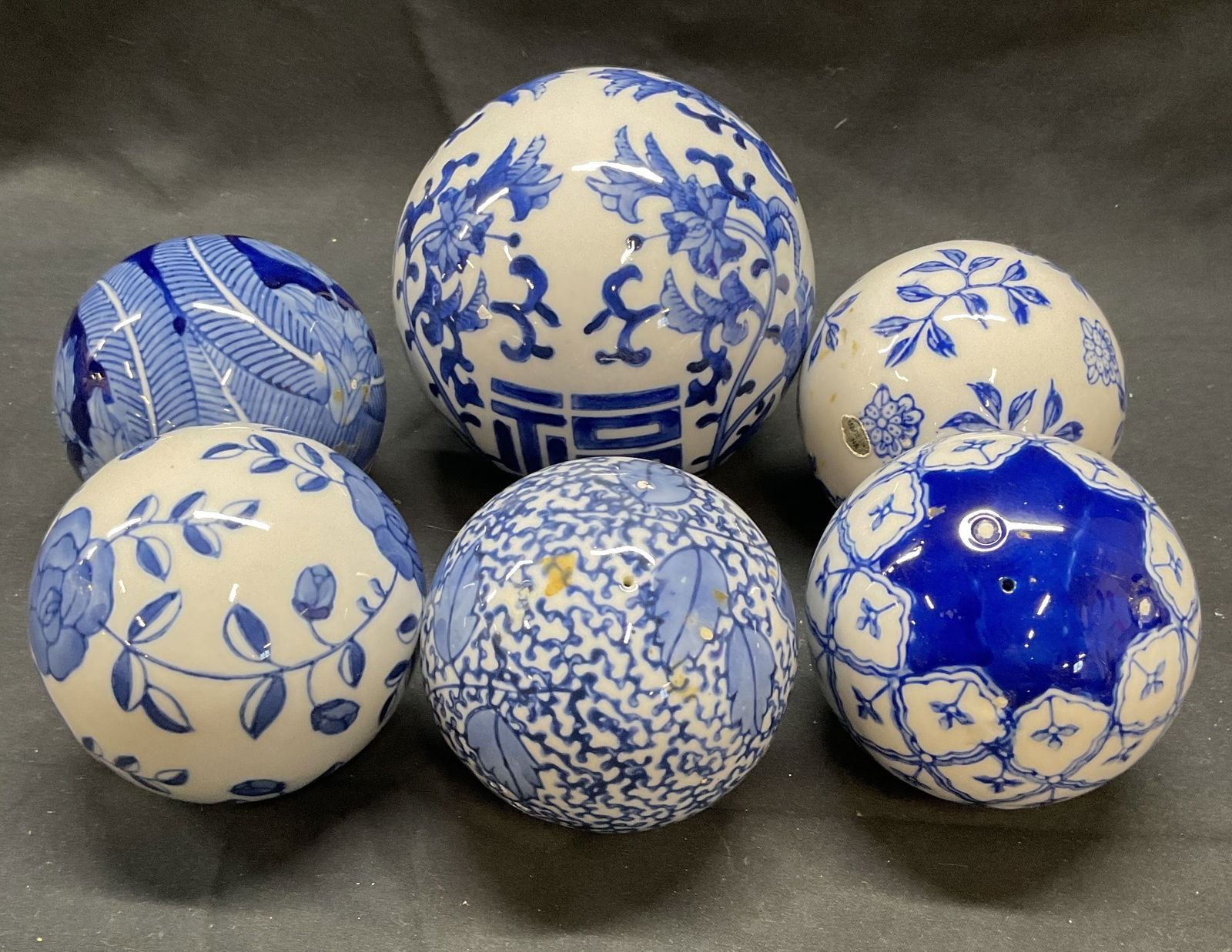 Group 6 Decorative Chinese Porcelain Orbs (1 of 7)