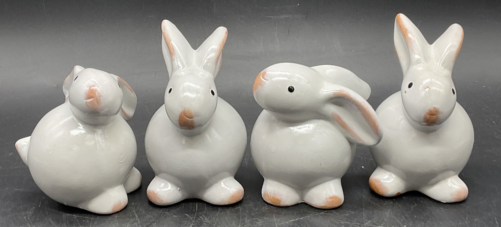 Set 4 Pottery Rabbit Figurals (1 of 6)