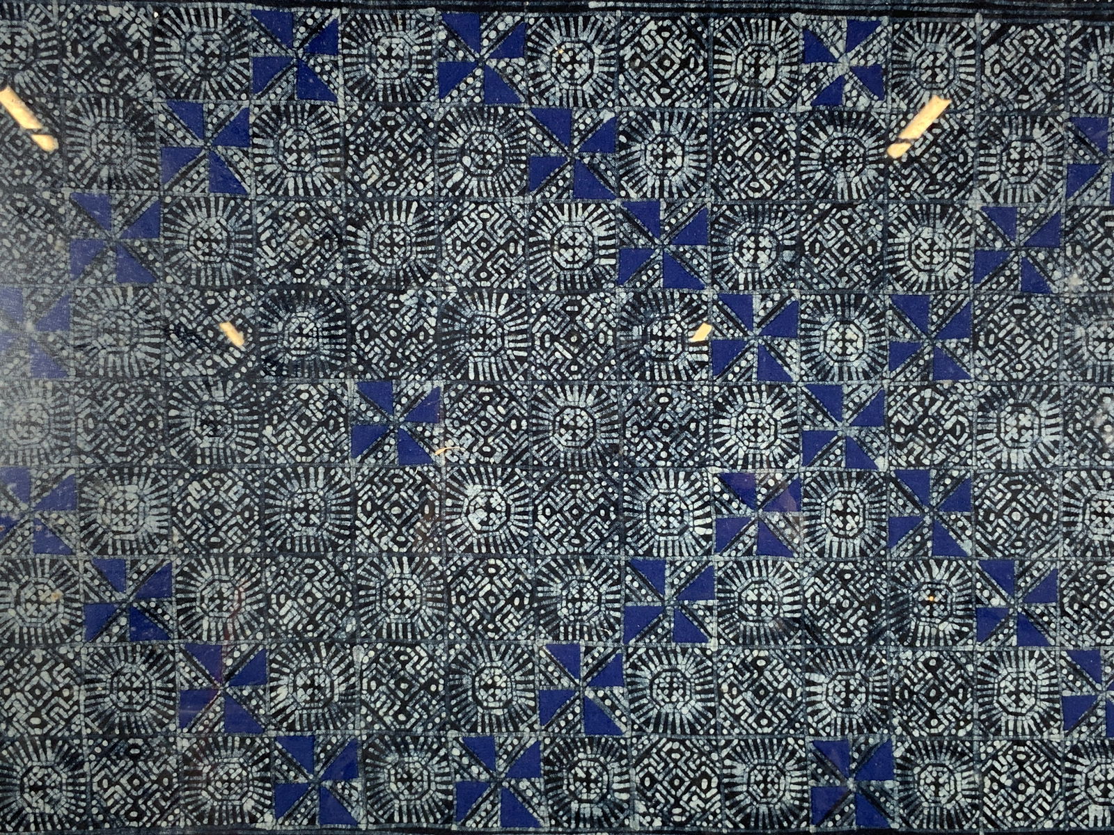 Hand Dyed Tile Motif Framed Scarf (1 of 10)