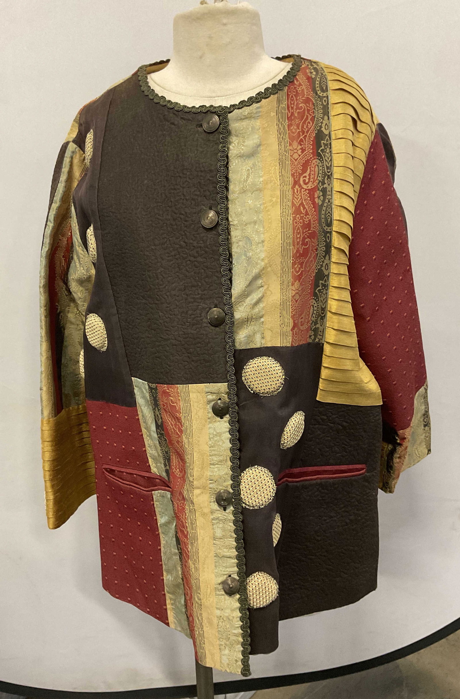 Vintage Red/Gold/Brown Patchwork Jacket (1 of 7)