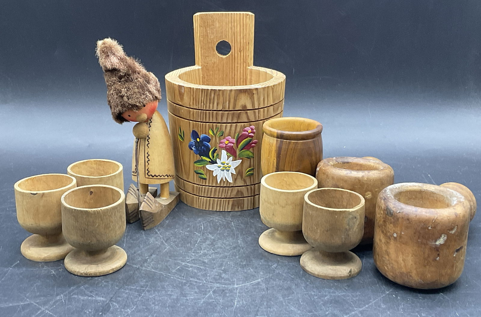 Lot 10 Vintage Wooden Tabletop Decor, Figural + (1 of 7)