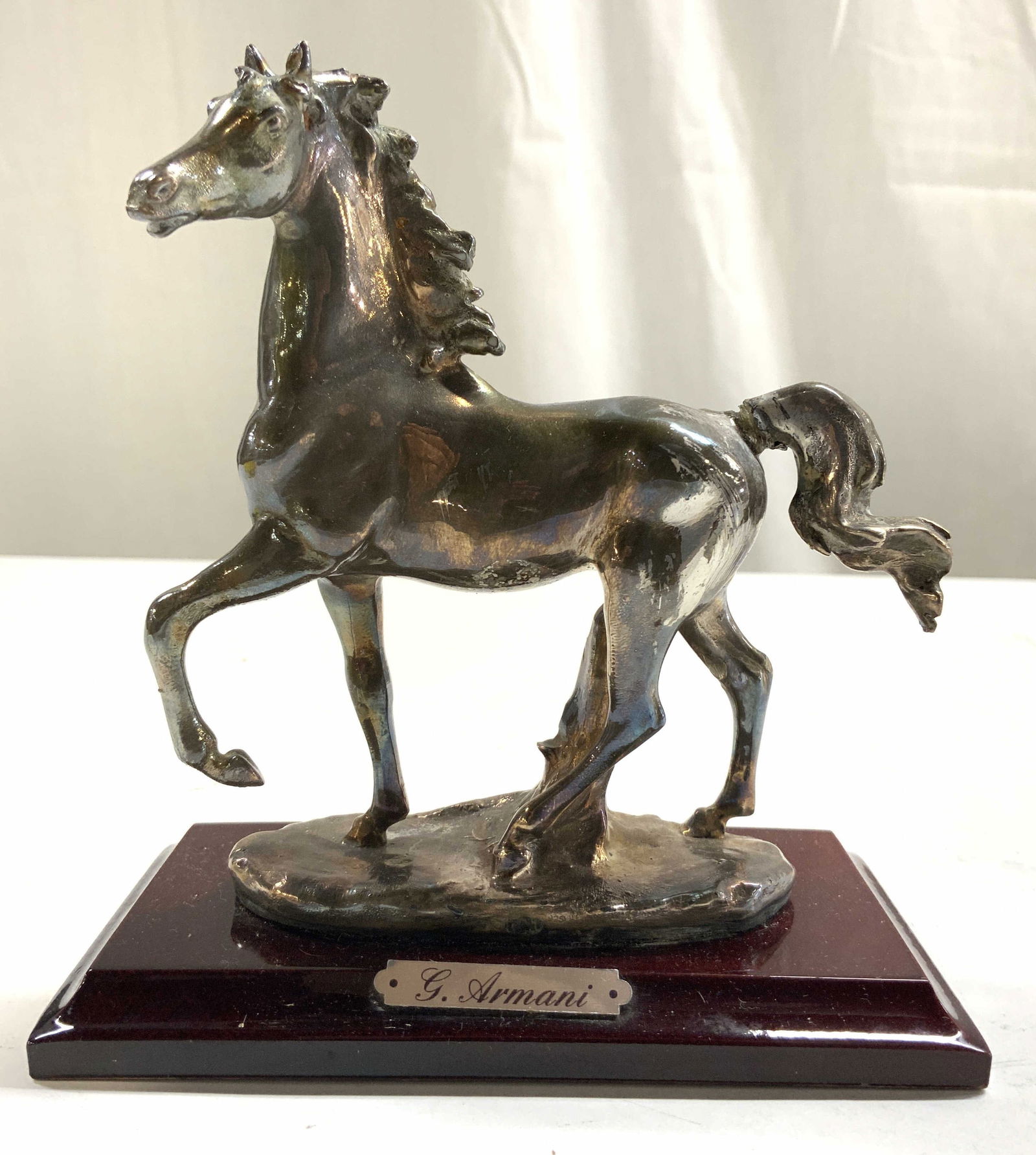 GIUSEPPE ARMANI Sterling Silv Horse Fig W Base (1 of 8)