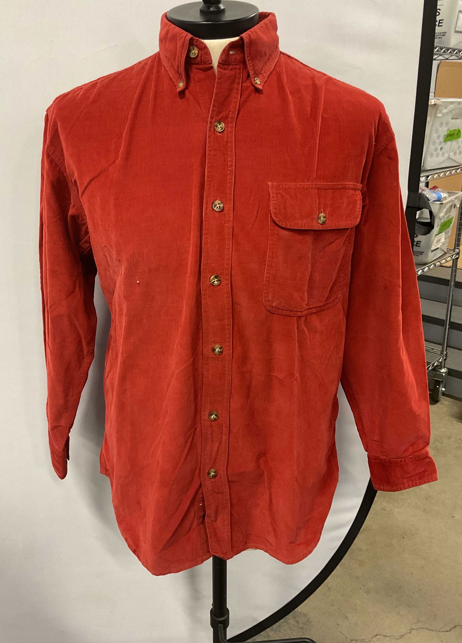Allen Wickfield Red Corduroy Button Up Shirt (1 of 6)